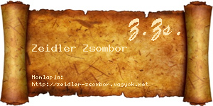 Zeidler Zsombor névjegykártya